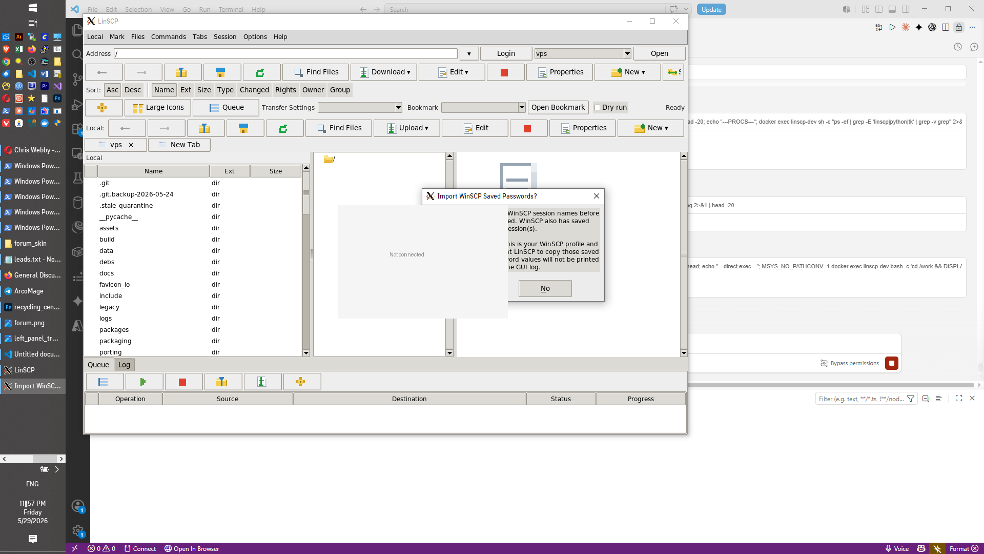 LinSCP dual-pane file manager screenshot